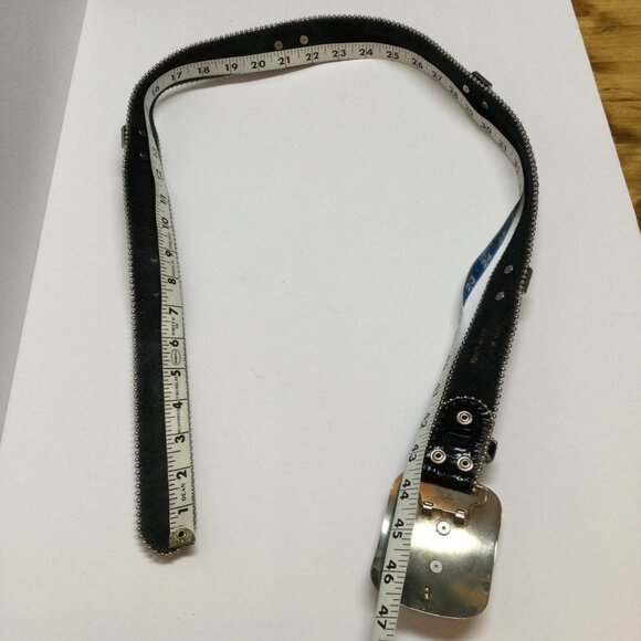 Leather Rhinestone Studded Concho Cross Belt Black Bling Buckle Country Cowgirl main image 8